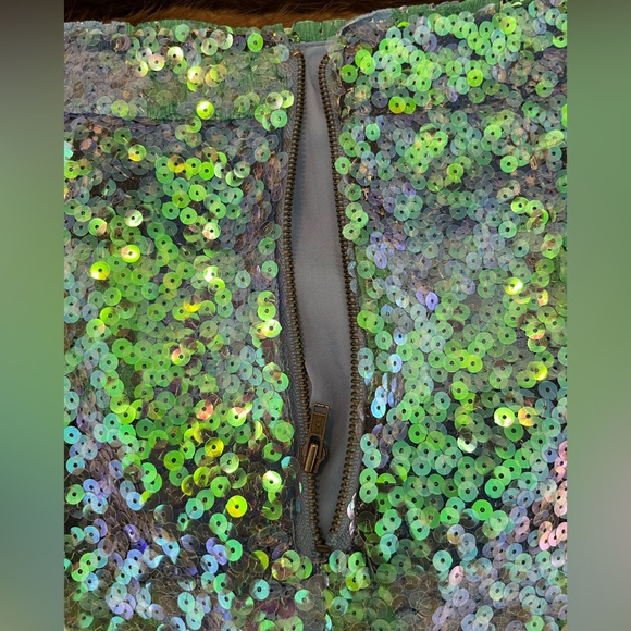 Anthropologie Maeve Green and Blue Sequin Pencil Skirt - Picture 5 of 5